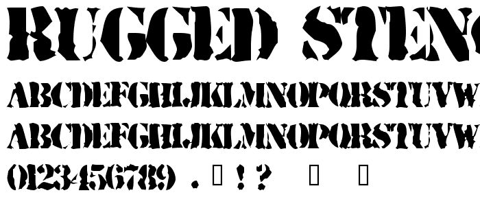 Rugged Stencil font